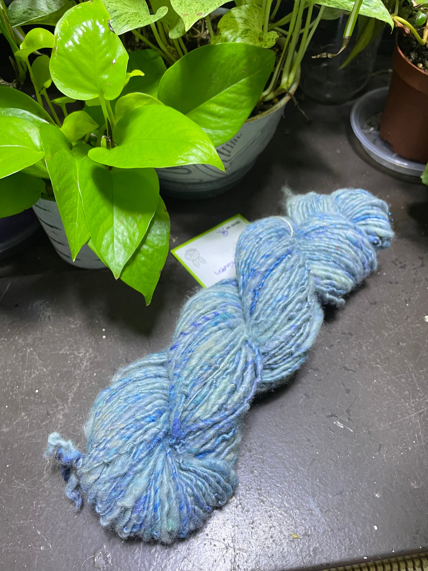 single ply Ice Kween, Finn Handspun Yarn