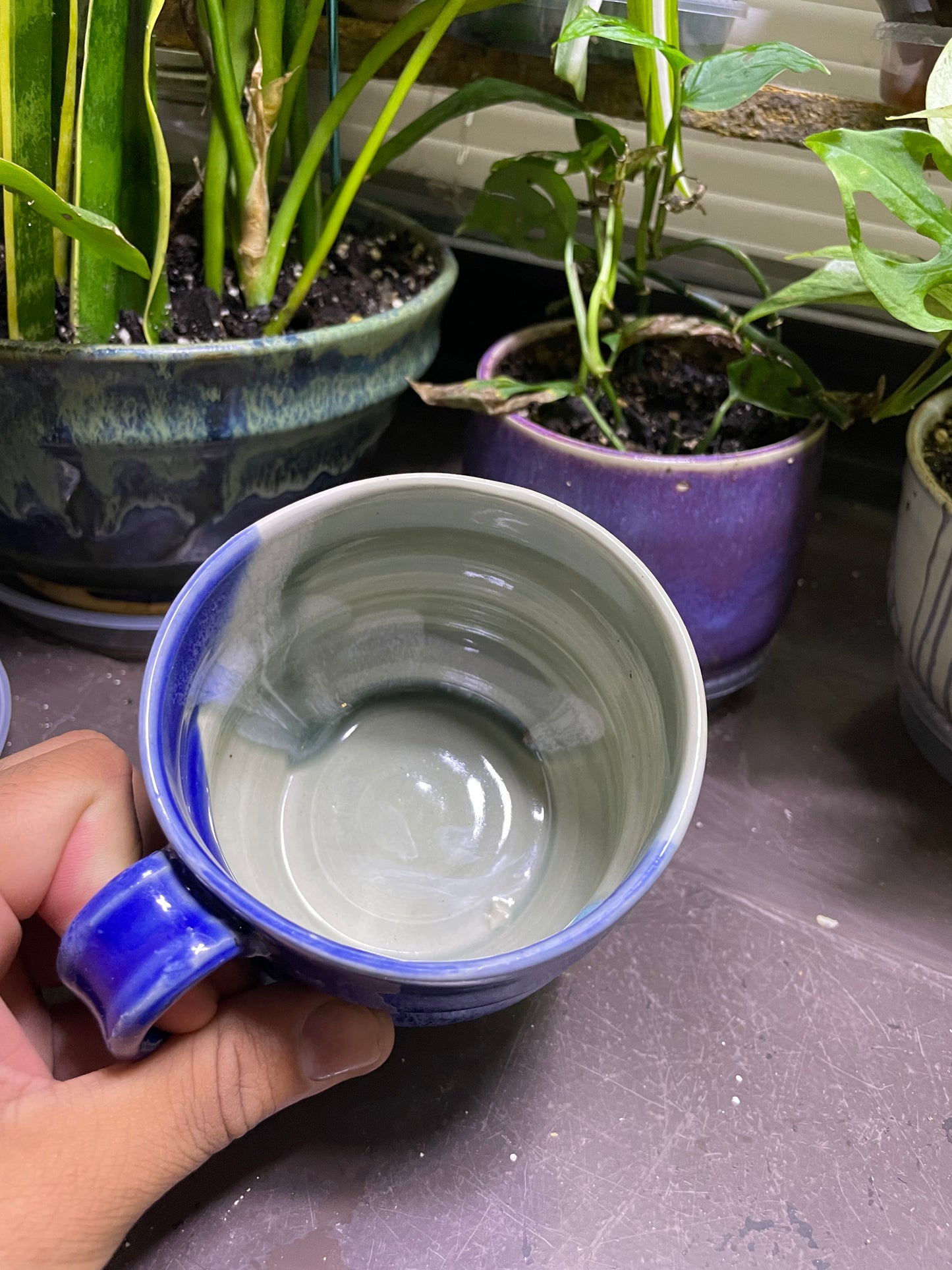 Bellied Blue Cappuccino Mug