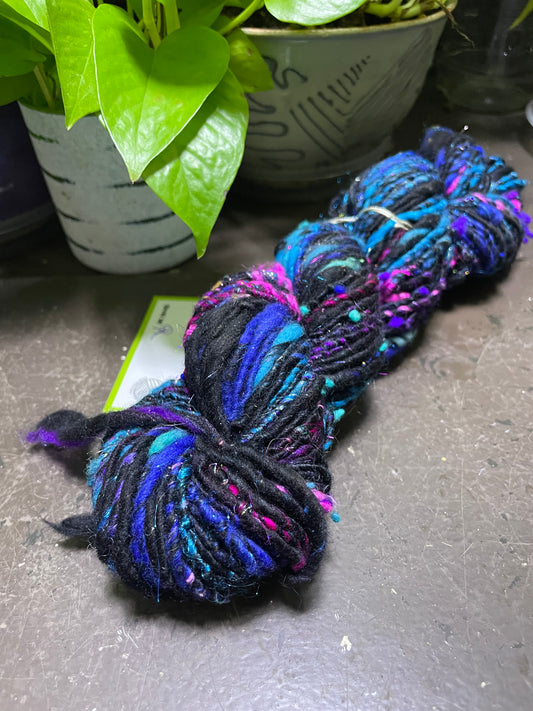 single ply Nebula Handspun Art Yarn