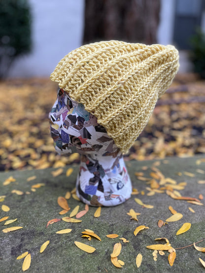 soft Yellow Minimalist Wool Beanie