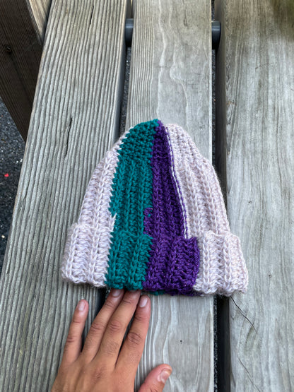 Jewel Toned Stripes Minimalist beanie