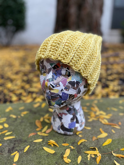 soft Yellow Minimalist Wool Beanie