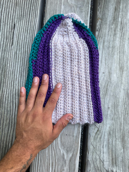 Jewel Toned Stripes Minimalist beanie