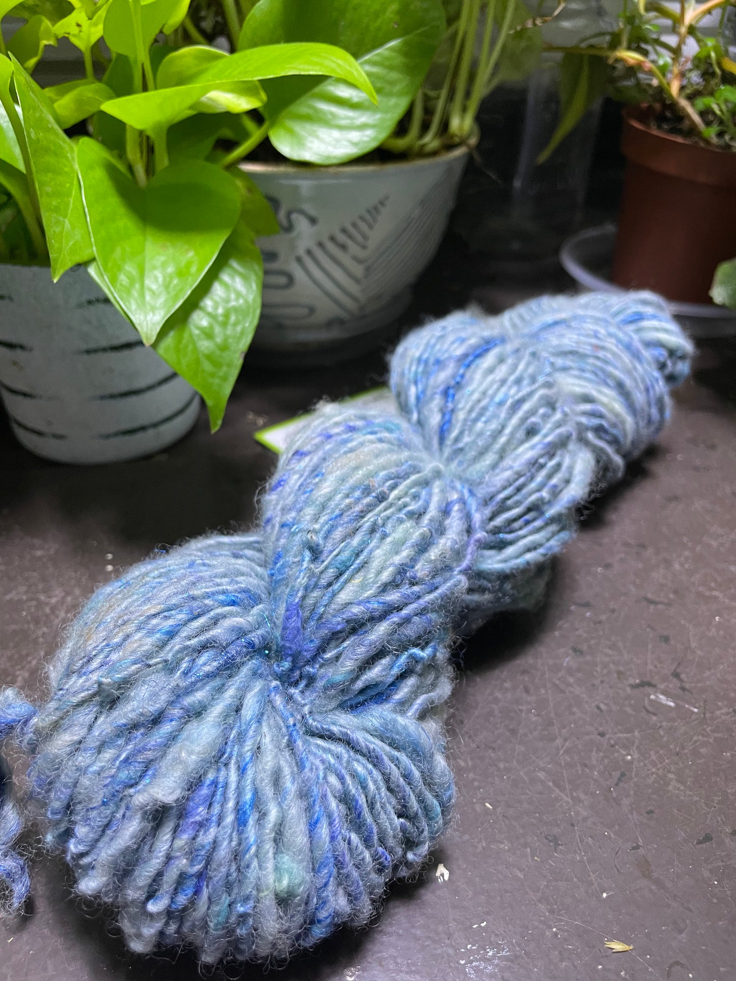 single ply Ice Kween, Finn Handspun Yarn